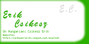 erik csikesz business card